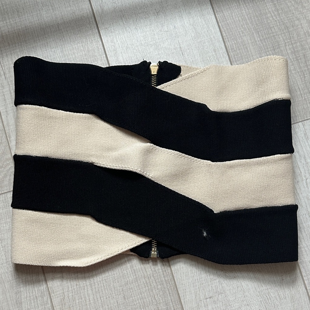 Black and Cream Bandage Skirt